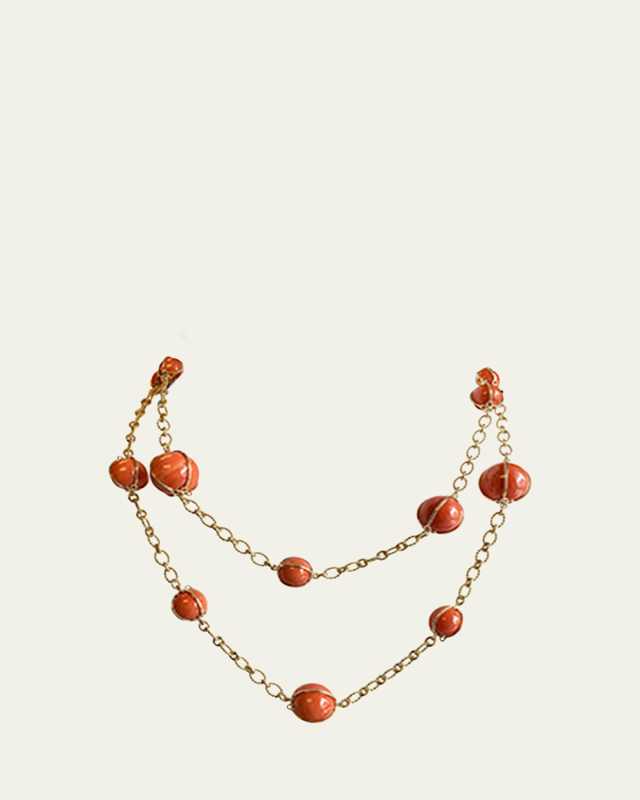 18K Yellow Gold Coral Bubble Necklace